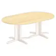 Table réunion ovale 200x120 hêtre/blanc photo du produit