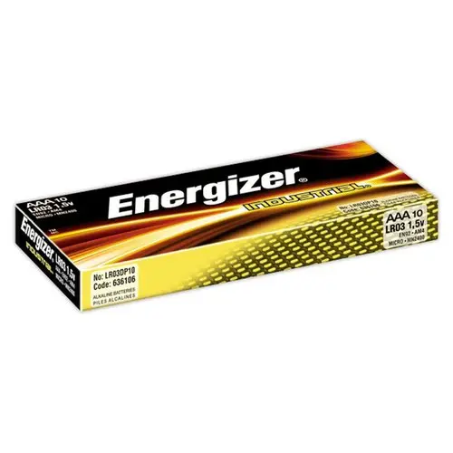 10 Piles alcalines AAA LR3 Energizer Industrial - pack de 10 photo du produit