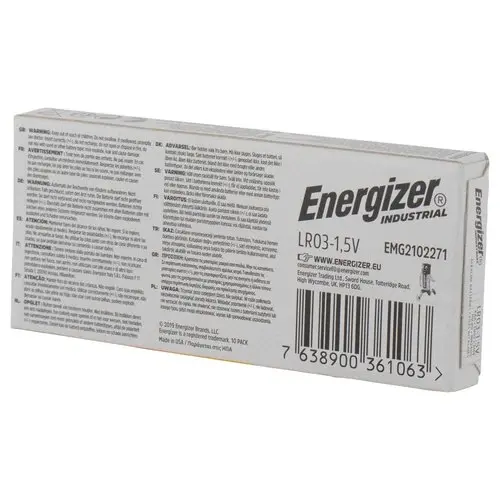 10 Piles alcalines AAA LR3 Energizer Industrial - pack de 10 photo du produit