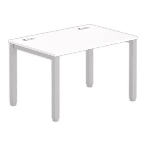 Bureau BRUXELLES 120 x 80 blanc - pieds aluminium photo du produit