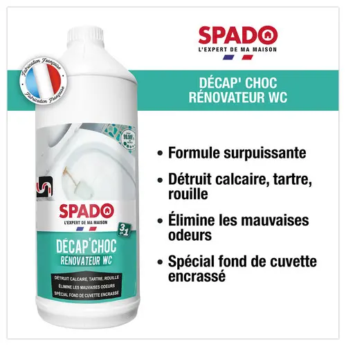 Flacon 1 litre de Décap' choc rénovateur WC SPADO photo du produit