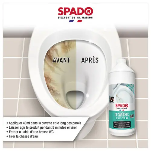 Flacon 1 litre de Décap' choc rénovateur WC SPADO photo du produit