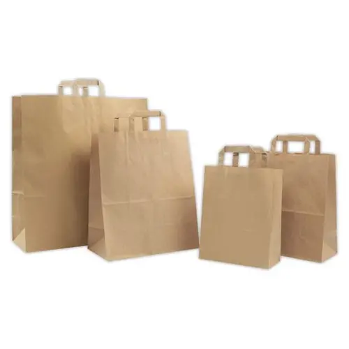 Carton de 250 Sacs kraft recyclé brun fond 110 x 220x H 280 mm OK contact alim photo du produit