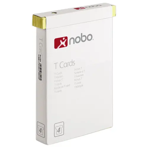 100 Fiches T pour planning - Taille 4 - Jaune - NOBO photo du produit