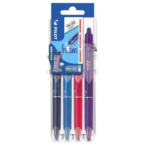 Frixion Clicker Lot de 7 stylos roller effaçables rétractables