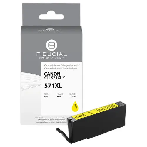 Cartouche d'encre remanufacturée éq. CANON CLi-571XL - Haute capacité - Jaune photo du produit