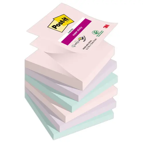 Lot de 6 Z-Notes Super Sticky Collection Soulful, 76 x 76 mm, 90 feuilles photo du produit