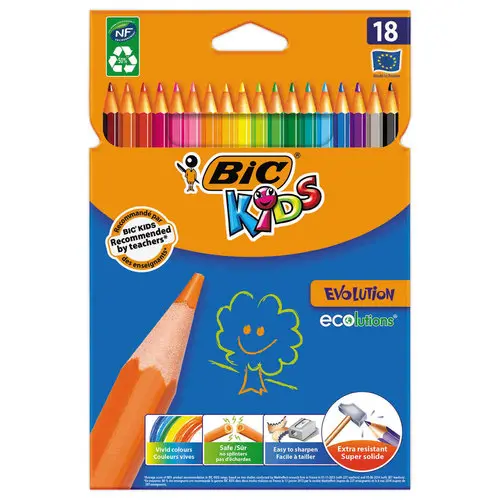 Etui de 18 Crayons de couleur Bic photo du produit