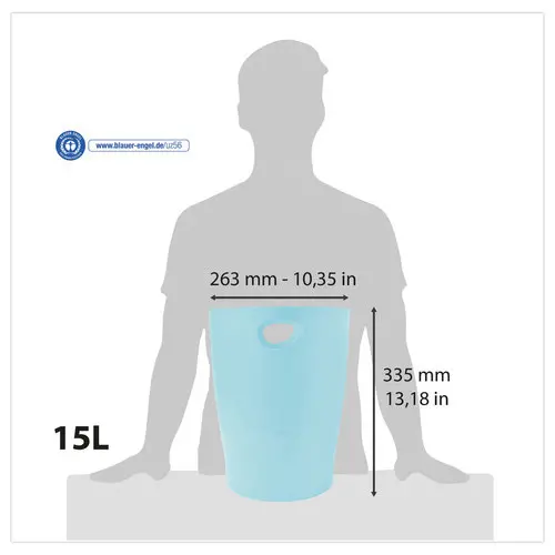 Corbeille à papier - 15L - Vert clair - EXACOMPTA photo du produit