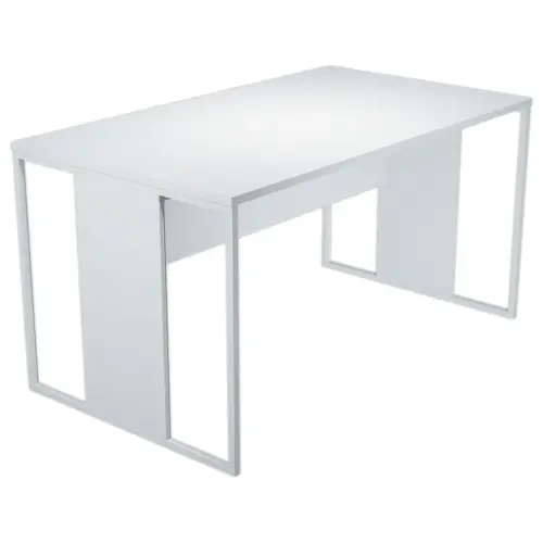 Bureau BELGRADE 160 x 80 blanc pieds blanc monté photo du produit