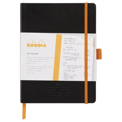 Carnet agenda perpetuel Meeting RHODIA16x21 cm Black photo du produit