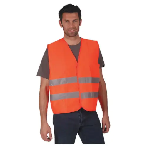 Gilet de sécurité orange - 2 bandes réfléchissantes Taille 2XL taille xxl photo du produit