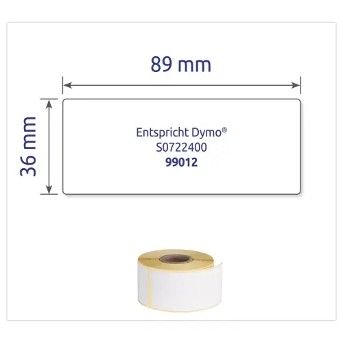 Lot de 2 Rouleaux de 260 étiquettes blanches 36x89 mm pour DYMO LW 450 photo du produit