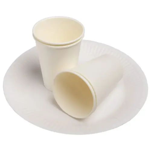 50 Assiettes en carton rondes Ø23 cm Blanc - Pro Nappe photo du produit