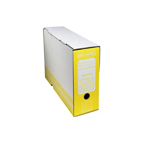 Boite archive Dos 100mm carton ondulé couleurs - 25x34cm - Jaune - EXACOMPTA photo du produit