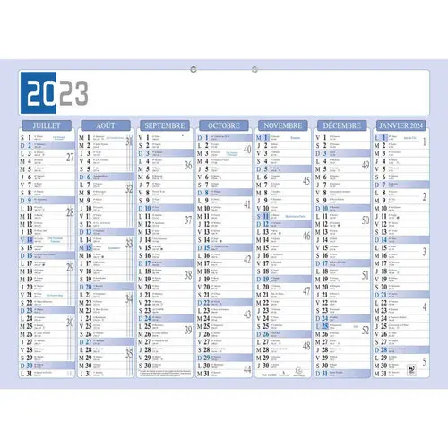 Calendrier bicolore 40x53 bleu gris - EXACOMPTA photo du produit