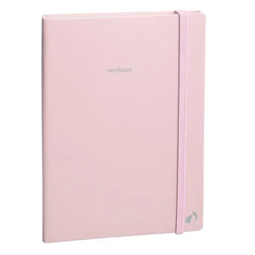 Agenda CARNET 21 ligné Pastel rose CR élast - 15x21cm - QUO VADIS photo du produit