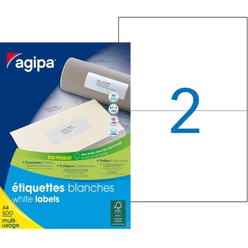 Etiquettes blanches permanentes 210,0x148,5 mm 500 feuilles photo du produit