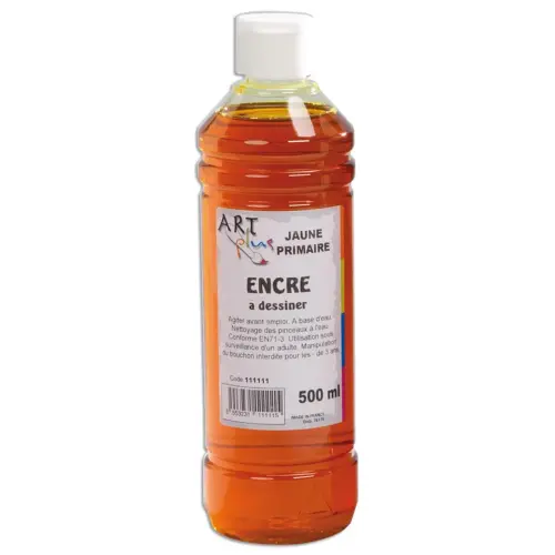 Encre à dessiner 500ml jaune photo du produit