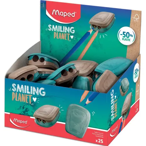 25 Taille-crayons Smiling Planet - 2 trous - MAPED photo du produit