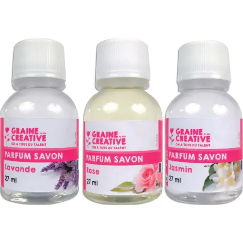 3 Parfums pour savons - Jasmin / Rose / Lavande - GRAINE CREATIVE photo du produit