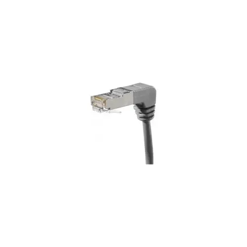 Cordon RJ45 categorie 6A S/FTP coude bas gris - 3 m photo du produit