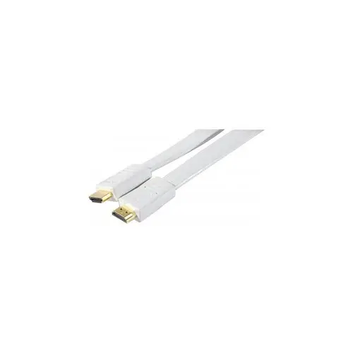 Cordon HDMI haute vitesse plat blanc 5m photo du produit