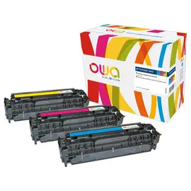 3 Toners éq. HP 305A - Cyan, Magenta, Jaune - OWA photo du produit