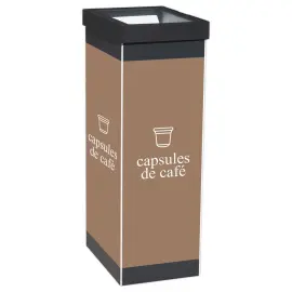 Corbeille de tri sélectif "Capsules" PAPERFLOW 60L noir/taupe photo du produit