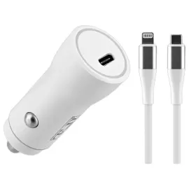 Chargeur voiture USB-C + câble Lightning 1M photo du produit