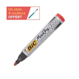 12 Marqueur permanent BIC Marker 2000 - Pointe ogive rouge photo du produit