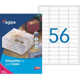 Etiquettes or polyester laser 50x20 mm 20 feuilles photo du produit