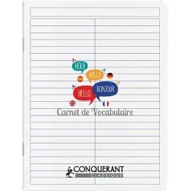 Cahier de vocabulaire classique agrafé 17x22 cm photo du produit