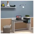 Bureau adapté pour le télétravail en mélaminé avec niche - L 121 cm photo du produit