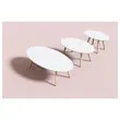 Table basse ovale laquée blanc L 85cm photo du produit