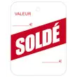 Boite de 1000 Etiquettes perforées pré-imprimées "soldé" 49x65 mm 1000étiq/boîte photo du produit