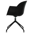 Lot de 2 Fauteuils MOON Pivotants, 4 pieds noirsassise noire montés photo du produit