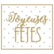 Rouleau de 500 étiquettes fantaisie "Joyeuses Fêtes" 4x3,5cm photo du produit