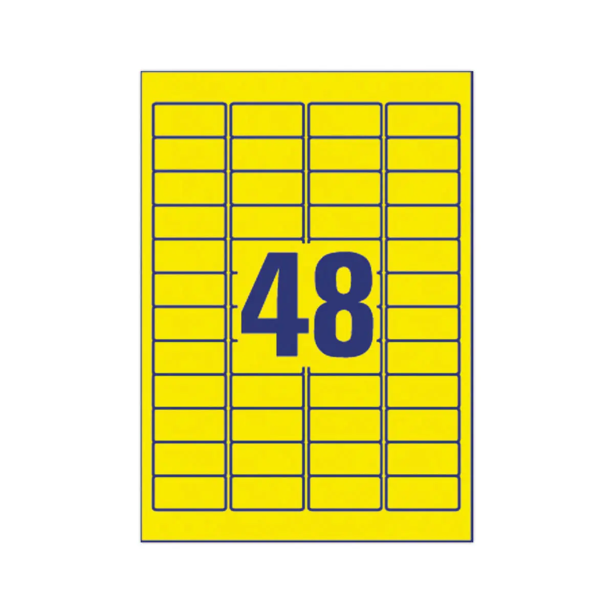 boîte de 20 planches de 48 étiquettes jaunes ultra résistantes AVERY 45,7x21,2mm photo du produit