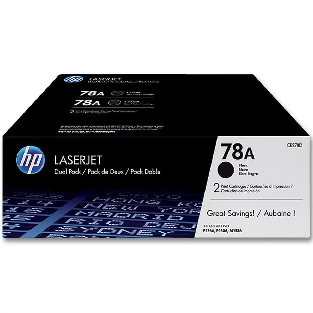 2 Toners HP 78A LaserJet - CE278AD - Noir - HP photo du produit