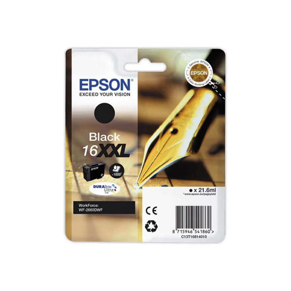 Cartouche Jet d'ence EPSON C13T16814010 noire photo du produit