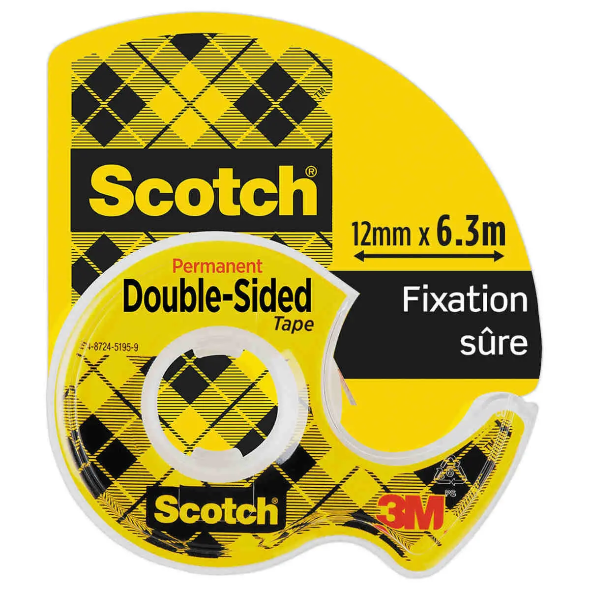 Scotch 3m Rouleau de fixation double face extra fort Scotch, 19mm x 1,5m -  prix pas cher chez iOBURO- prix pas cher chez iOBURO
