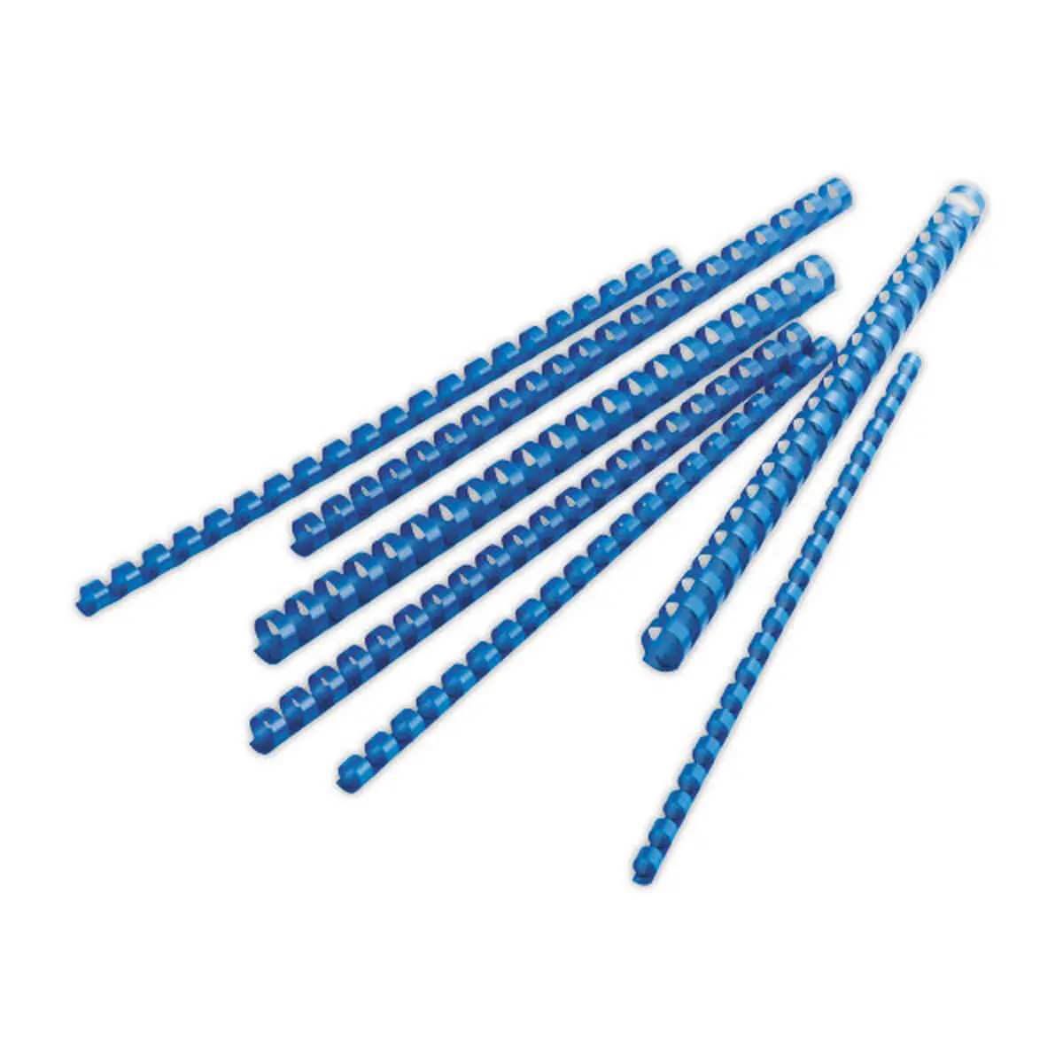 100 Reliures rondes en plastique - 21 anneaux 16 mm - Bleu - ACCESS photo du produit