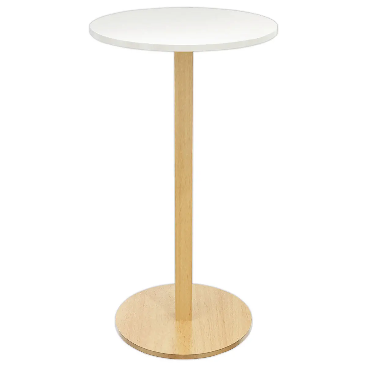 Table haute WOODY ronde 60 cm - Blanc photo du produit