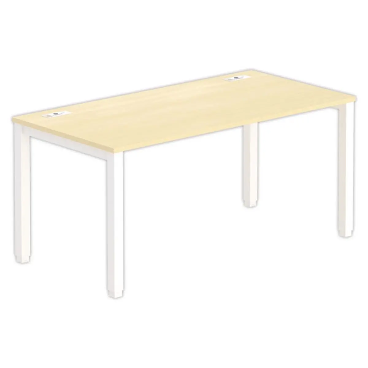 Bureau BRUXELLES 160 x 80 hêtre - pieds blancs photo du produit