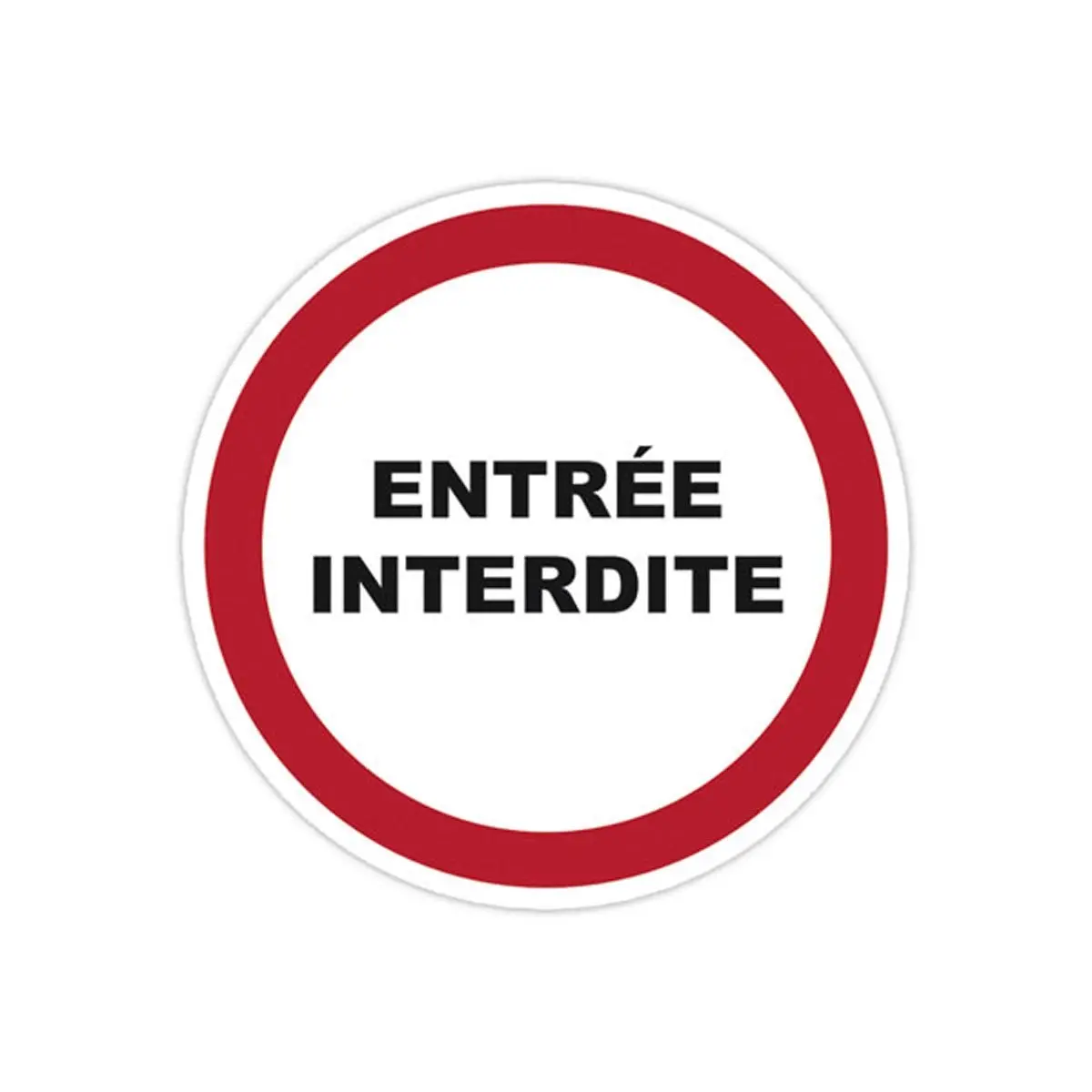 Panneau PVC rond adhésif ø 280mm Entrée interdite photo du produit