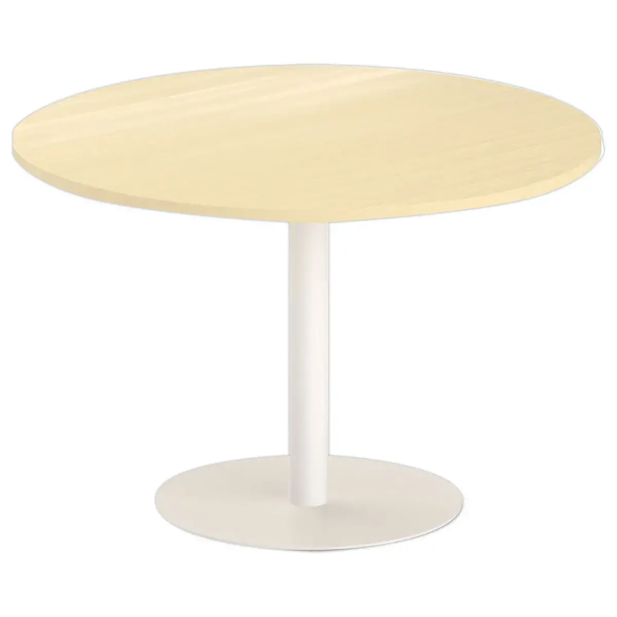 Table ronde diam 116 cm plateau hêtre pied blanc pied tulipe photo du produit