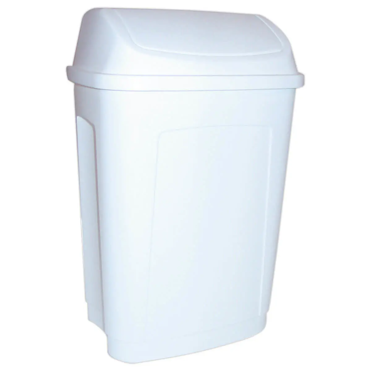 POUBELLE COUVERCLE BASCULANT PLASTIQUE BLANC BASIC 50L