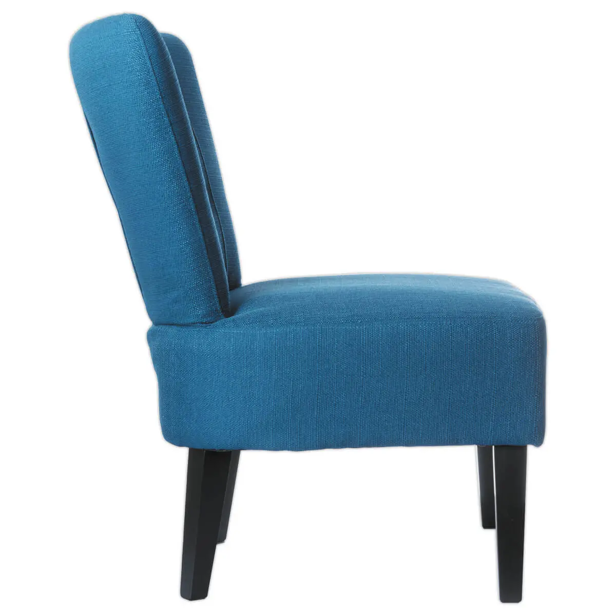 Fauteuil Brighton pieds noirs revêtement bleu monté photo du produit