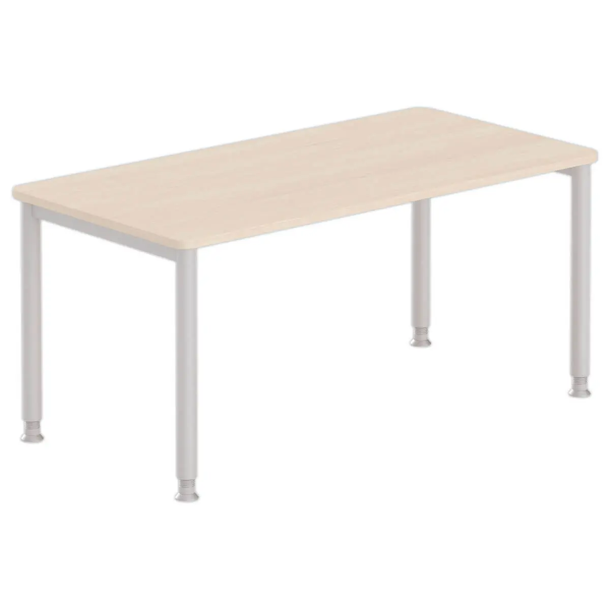 Table 160 x 80 acacia clair- pieds aluminium photo du produit